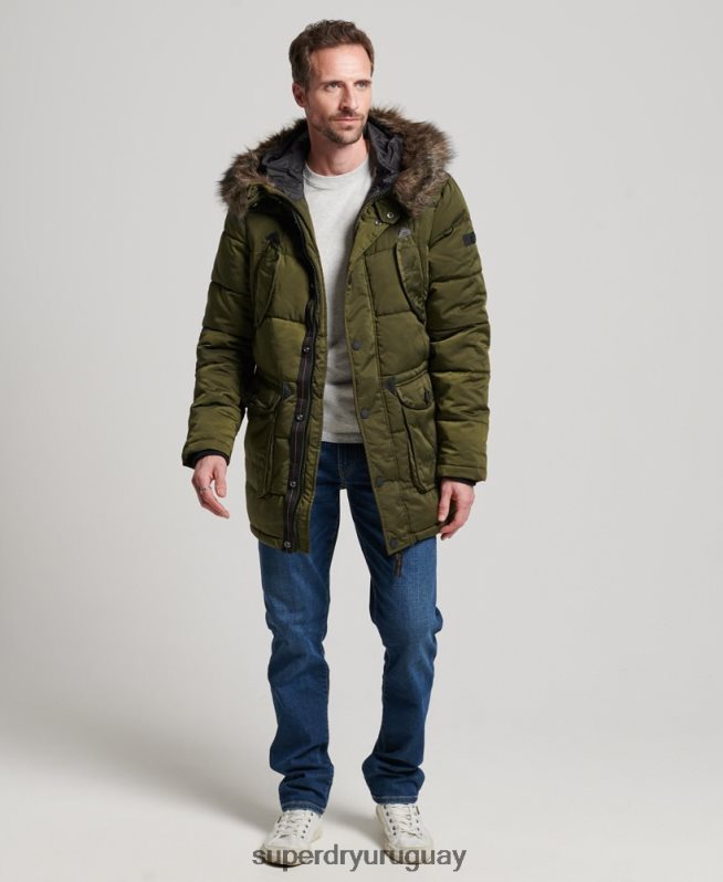uy Superdry hombres parka chinook verde DT2N8Z4513 ropa