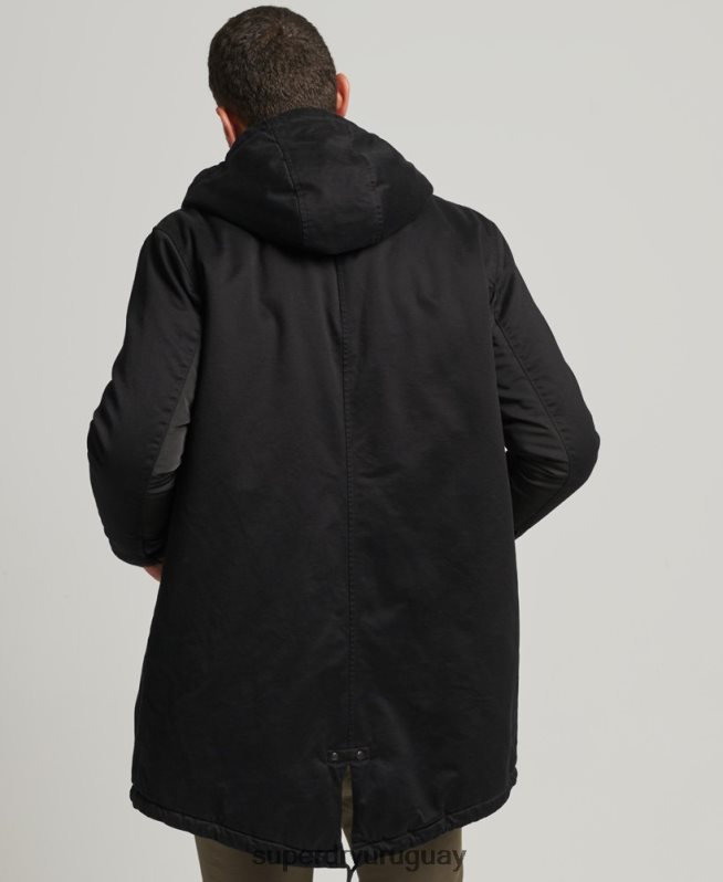 uy Superdry hombres parka con cola de pez negro DT2N8Z4472 ropa
