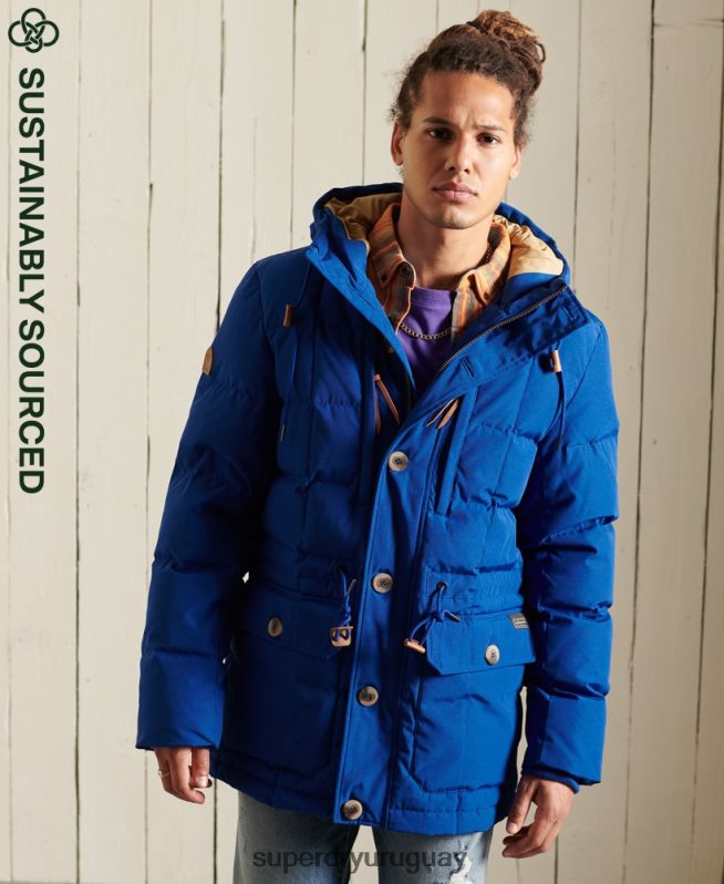 uy Superdry hombres parka de expedición de montaña azul DT2N8Z4537 ropa