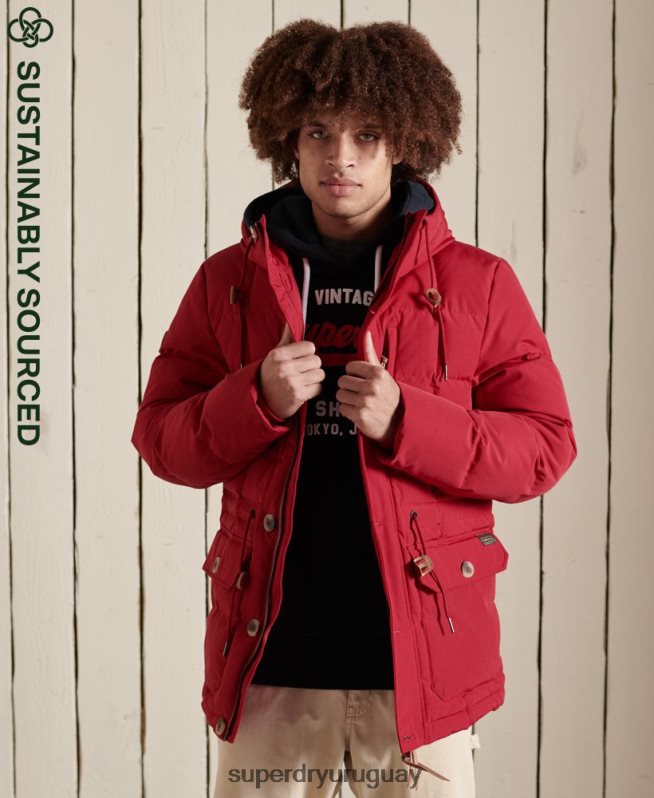 uy Superdry hombres parka de expedición de montaña rojo DT2N8Z4486 ropa