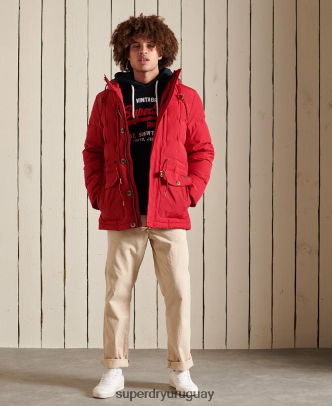 uy Superdry hombres parka de expedición de montaña rojo DT2N8Z4486 ropa