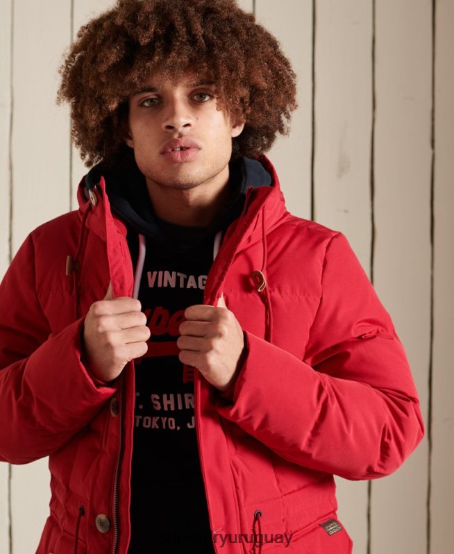 uy Superdry hombres parka de expedición de montaña rojo DT2N8Z4486 ropa