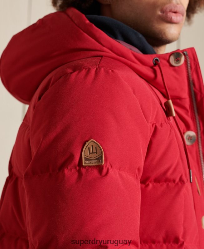 uy Superdry hombres parka de expedición de montaña rojo DT2N8Z4486 ropa