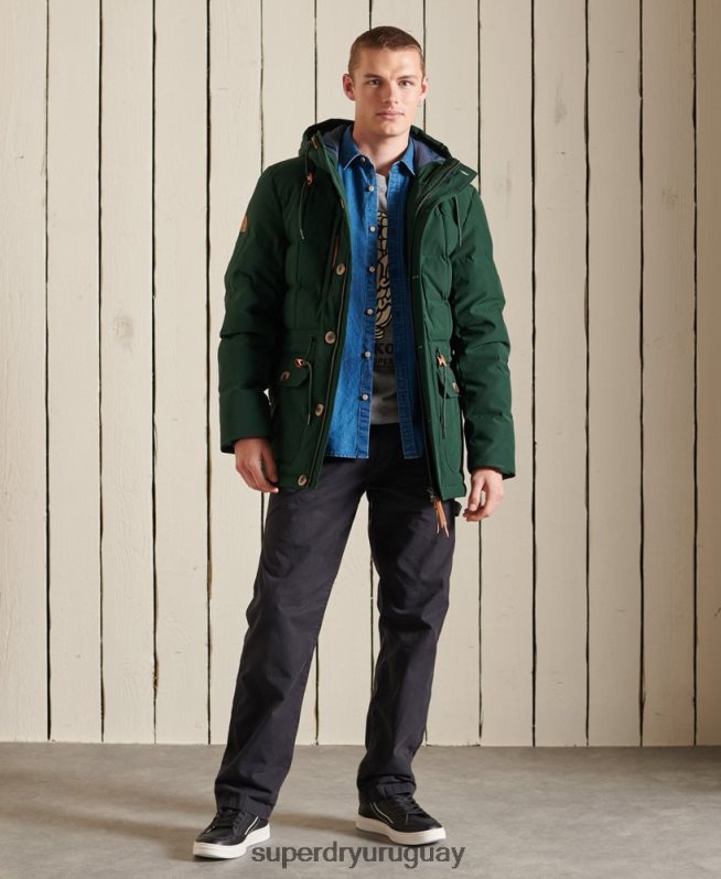 uy Superdry hombres parka de expedición de montaña verde DT2N8Z4485 ropa