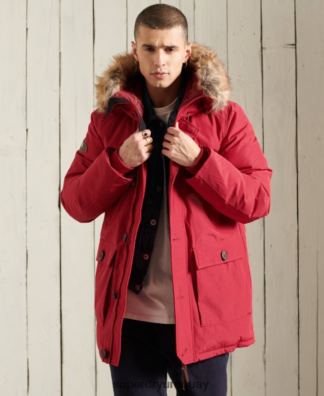 uy Superdry hombres parka de plumón de rookie rojo DT2N8Z1175 ropa