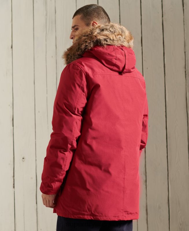 uy Superdry hombres parka de plumón de rookie rojo DT2N8Z1175 ropa