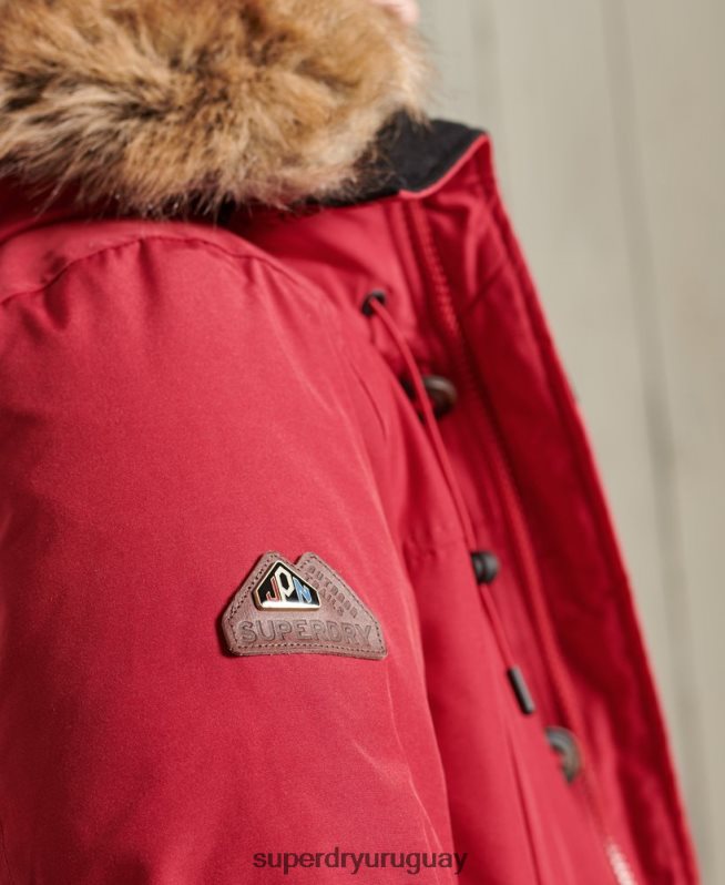 uy Superdry hombres parka de plumón de rookie rojo DT2N8Z1175 ropa