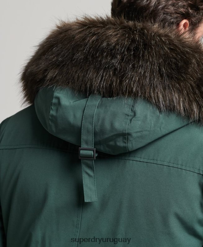 uy Superdry hombres parka de plumón de rookie verde DT2N8Z4525 ropa