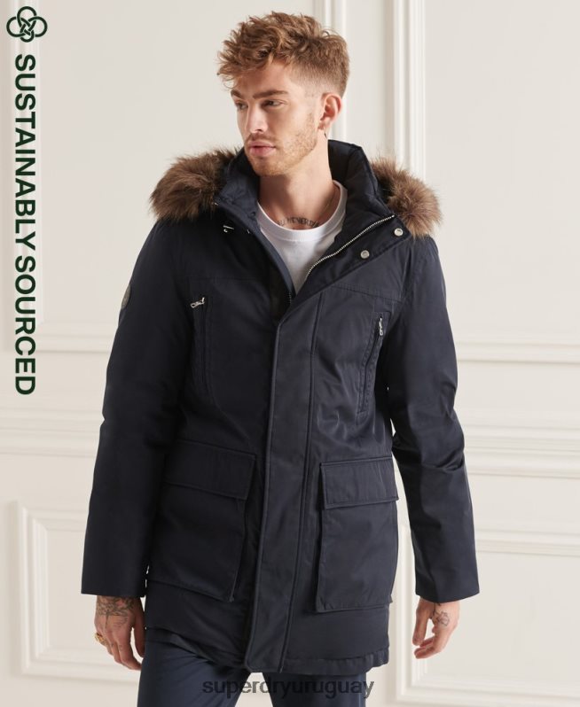 uy Superdry hombres parka de plumón de studios everest Armada DT2N8Z4578 ropa