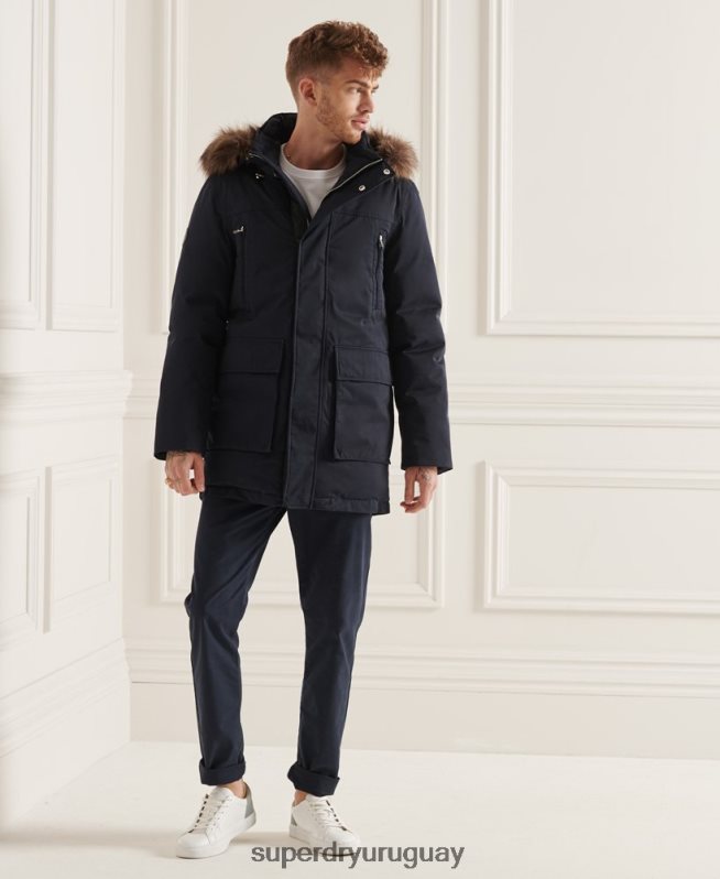 uy Superdry hombres parka de plumón de studios everest Armada DT2N8Z4578 ropa