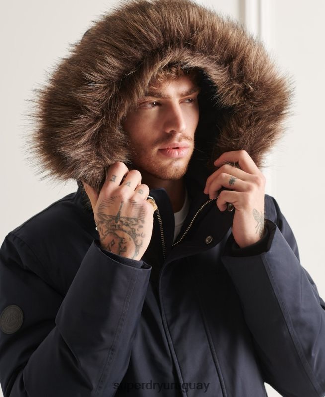 uy Superdry hombres parka de plumón de studios everest Armada DT2N8Z4578 ropa