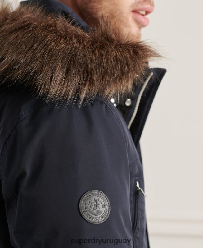 uy Superdry hombres parka de plumón de studios everest Armada DT2N8Z4578 ropa