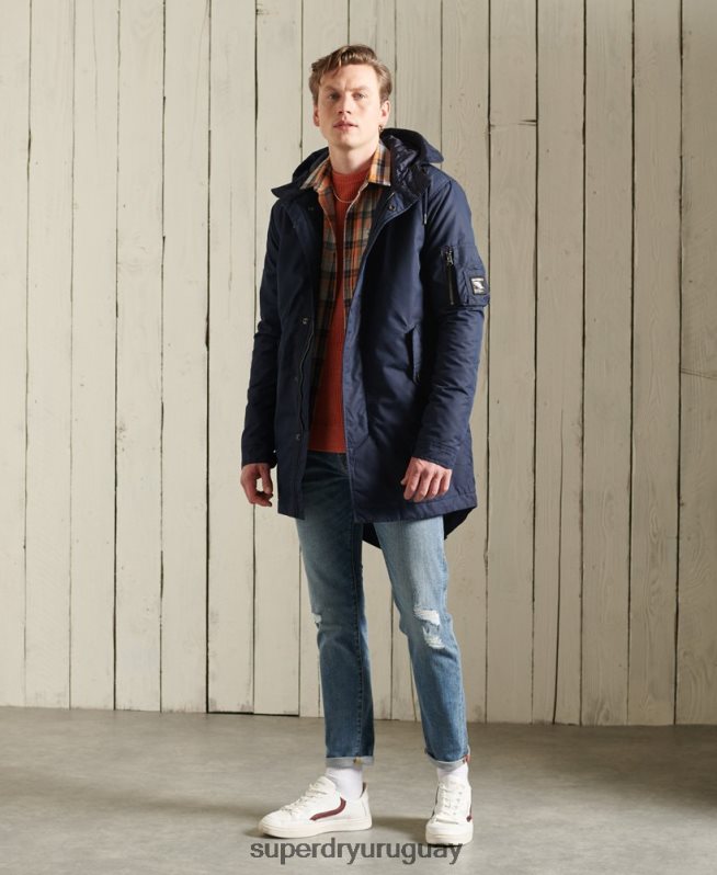 uy Superdry hombres parka de servicio de peso medio azul DT2N8Z4760 ropa