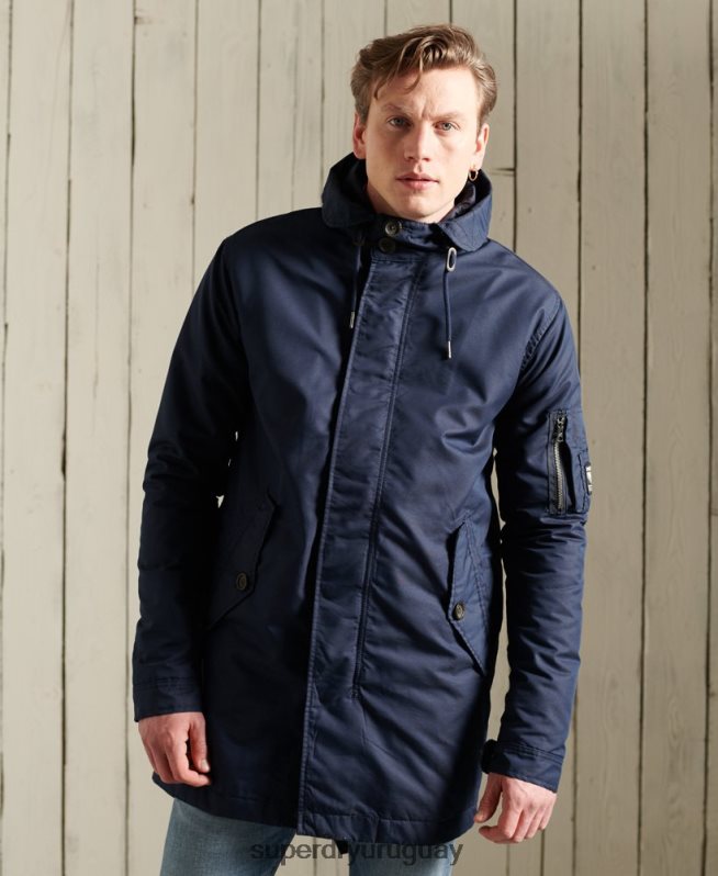 uy Superdry hombres parka de servicio de peso medio azul DT2N8Z4760 ropa