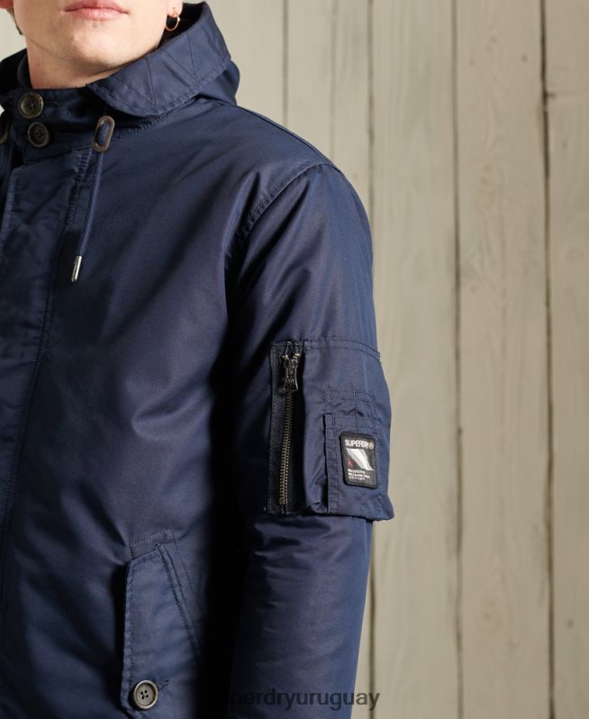 uy Superdry hombres parka de servicio de peso medio azul DT2N8Z4760 ropa