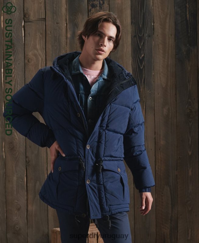 uy Superdry hombres parka dry down de edición limitada azul DT2N8Z1180 ropa