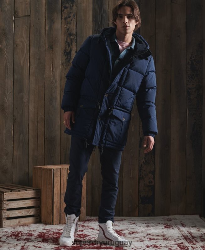 uy Superdry hombres parka dry down de edición limitada azul DT2N8Z1180 ropa