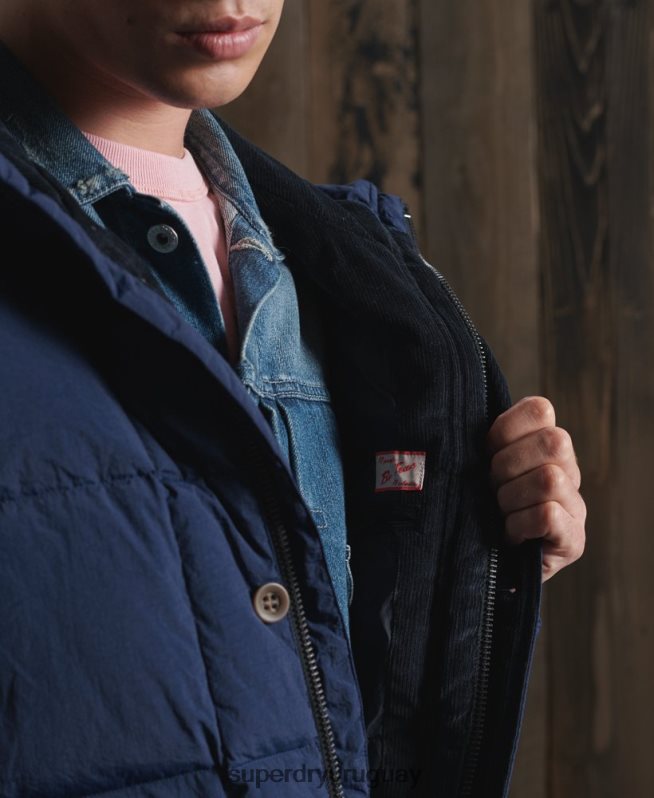 uy Superdry hombres parka dry down de edición limitada azul DT2N8Z1180 ropa