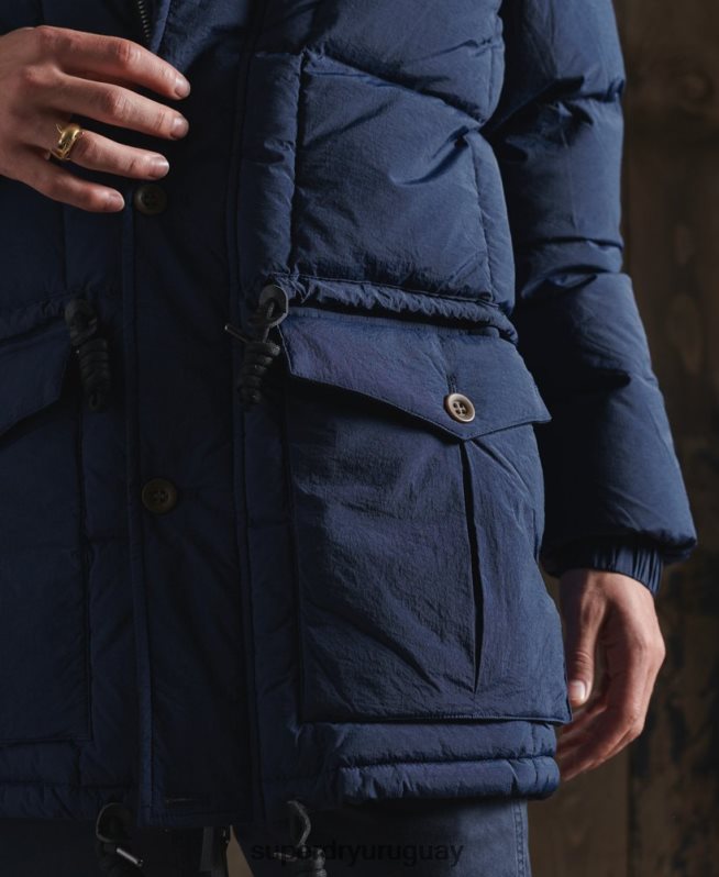 uy Superdry hombres parka dry down de edición limitada azul DT2N8Z1180 ropa