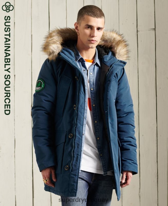 uy Superdry hombres parka everest azul claro DT2N8Z4664 ropa