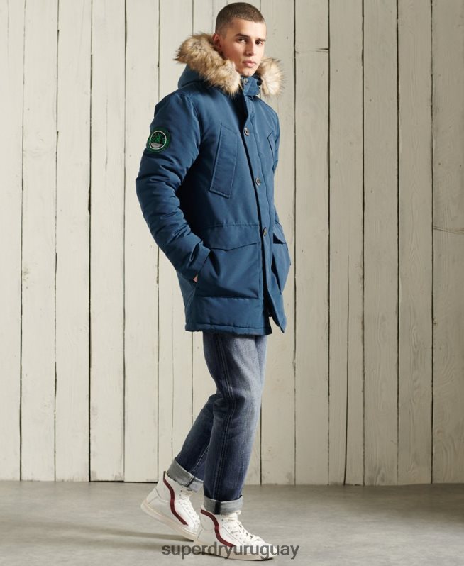 uy Superdry hombres parka everest azul claro DT2N8Z4664 ropa