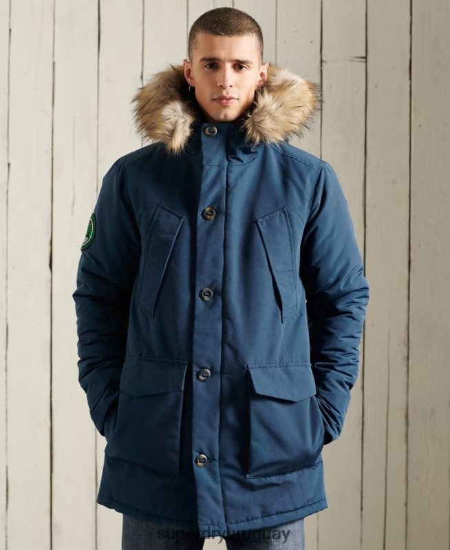 uy Superdry hombres parka everest azul claro DT2N8Z4664 ropa
