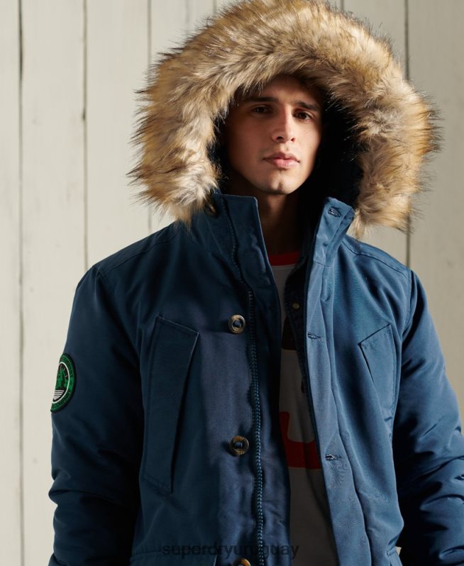 uy Superdry hombres parka everest azul claro DT2N8Z4664 ropa