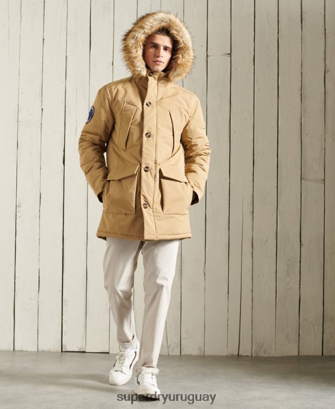 uy Superdry hombres parka everest beige DT2N8Z1079 ropa