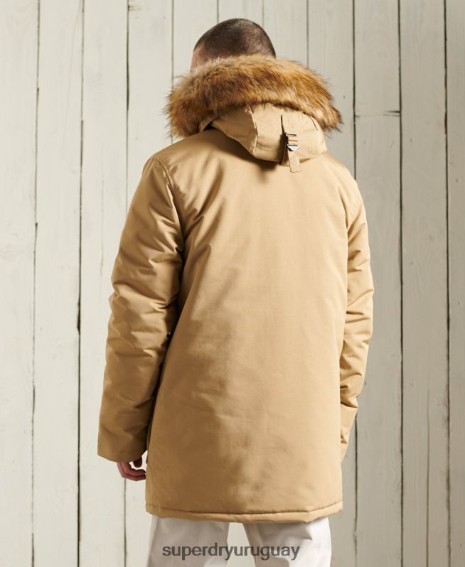 uy Superdry hombres parka everest beige DT2N8Z1079 ropa