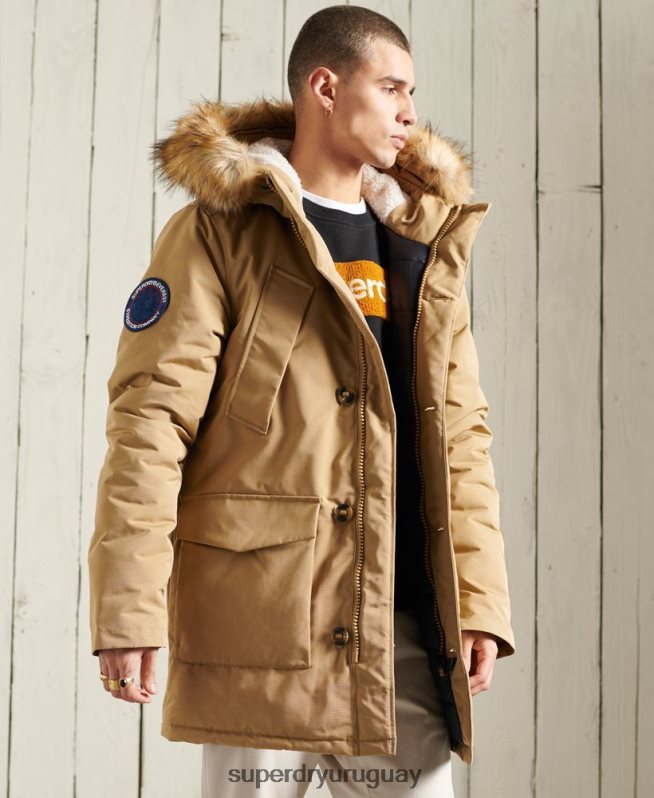uy Superdry hombres parka everest beige DT2N8Z1079 ropa