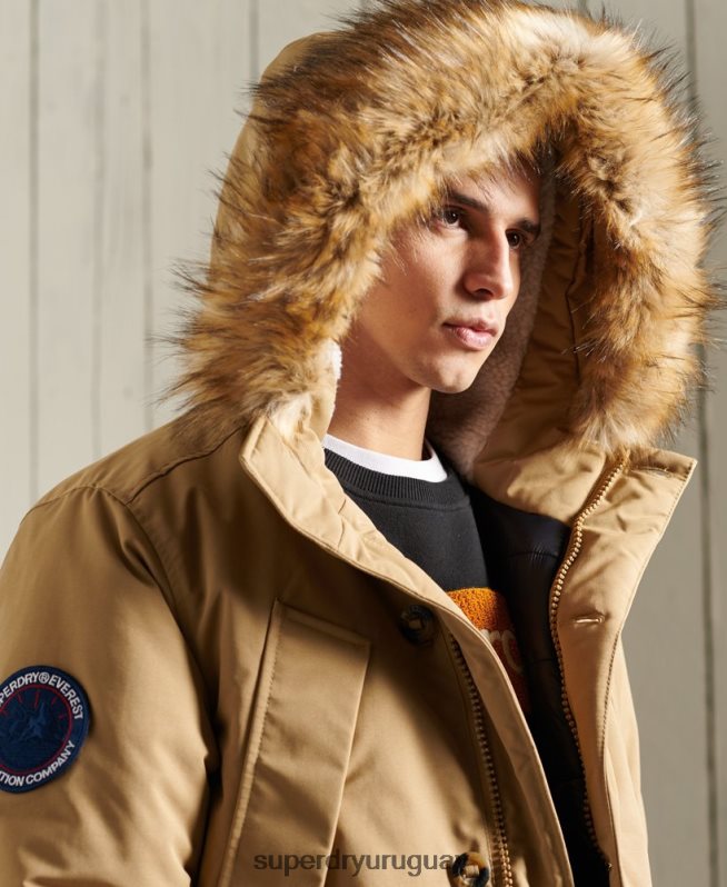 uy Superdry hombres parka everest beige DT2N8Z1079 ropa