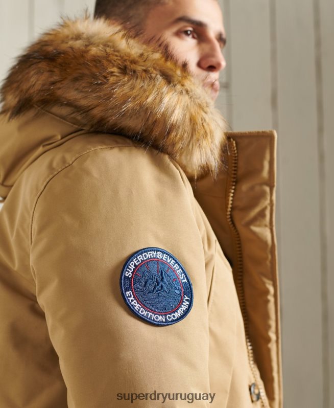uy Superdry hombres parka everest beige DT2N8Z1079 ropa