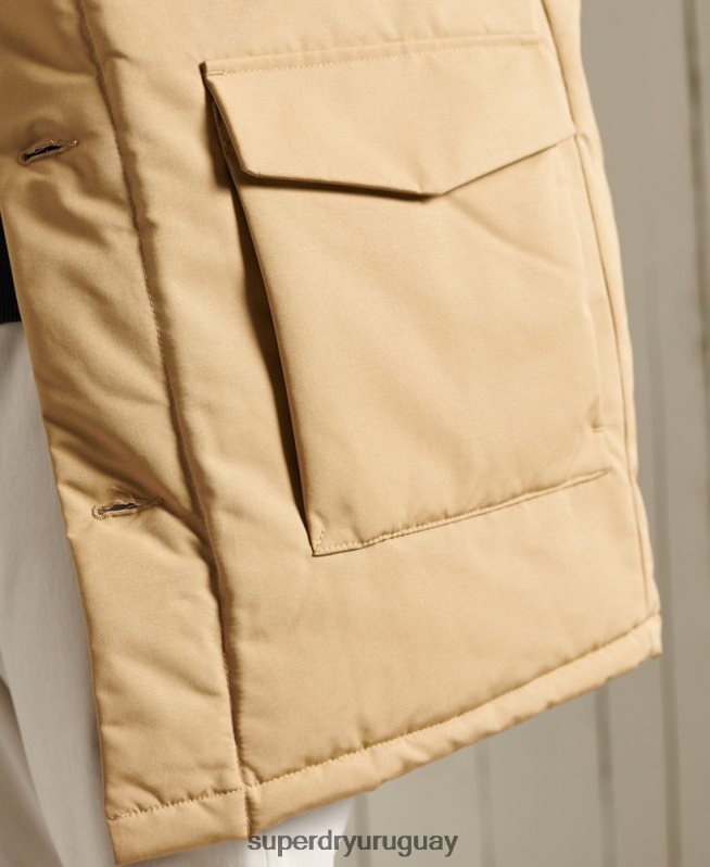 uy Superdry hombres parka everest beige DT2N8Z1079 ropa