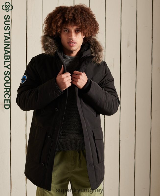 uy Superdry hombres parka everest gris oscuro DT2N8Z1040 ropa