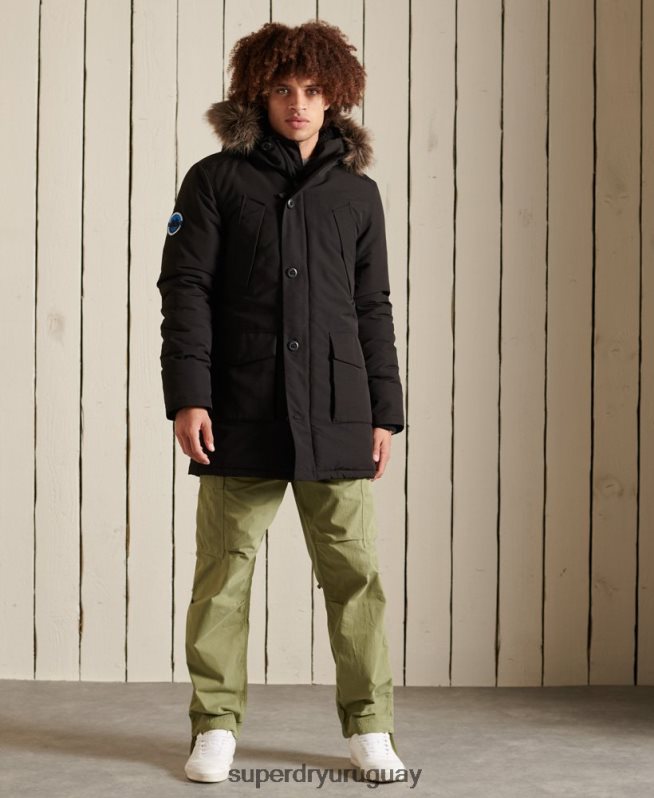 uy Superdry hombres parka everest gris oscuro DT2N8Z1040 ropa