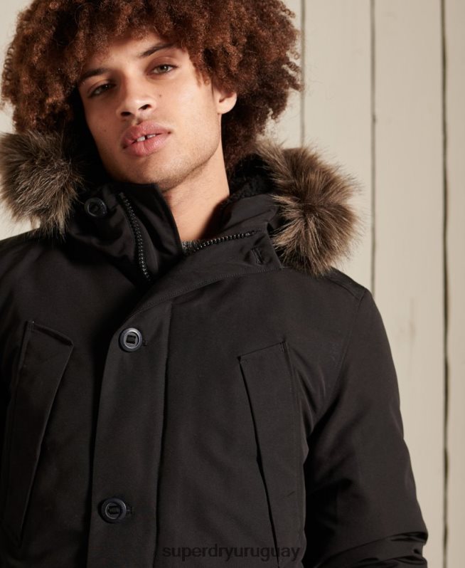uy Superdry hombres parka everest gris oscuro DT2N8Z1040 ropa