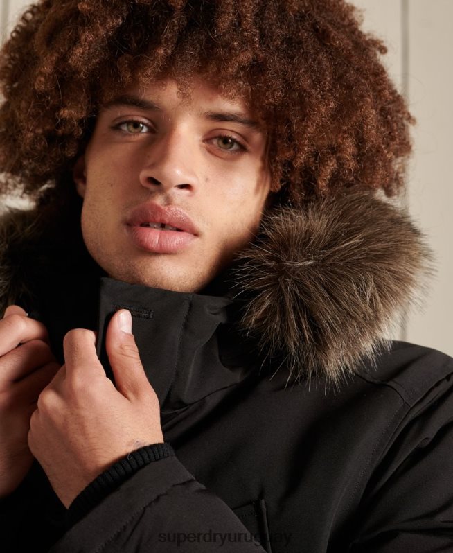 uy Superdry hombres parka everest gris oscuro DT2N8Z1040 ropa