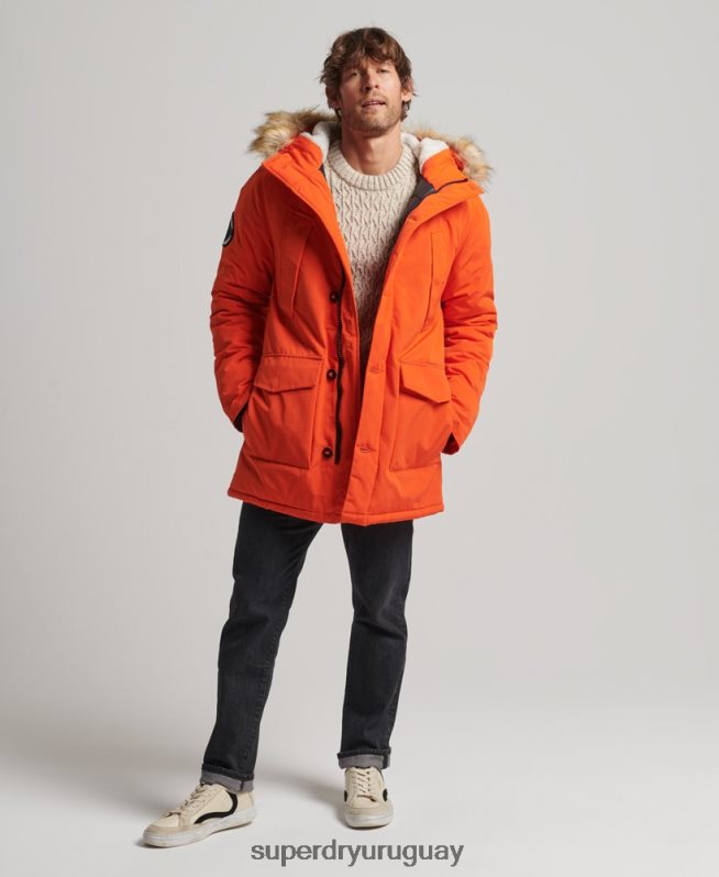 uy Superdry hombres parka everest naranja DT2N8Z1126 ropa