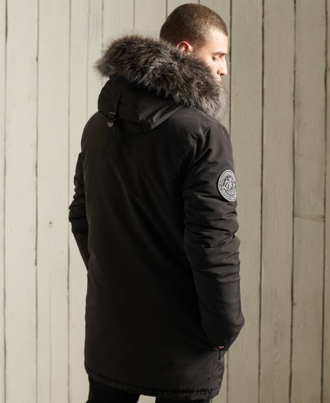uy Superdry hombres parka everest negro DT2N8Z1157 ropa