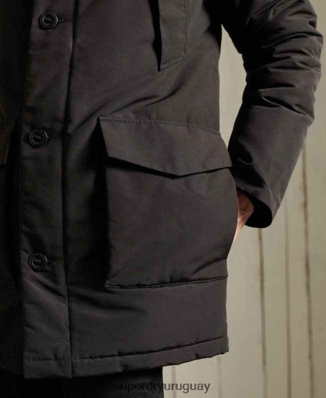 uy Superdry hombres parka everest negro DT2N8Z1157 ropa