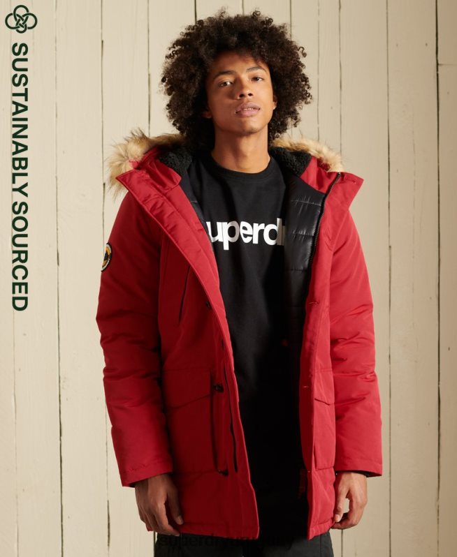 uy Superdry hombres parka everest rojo DT2N8Z4571 ropa