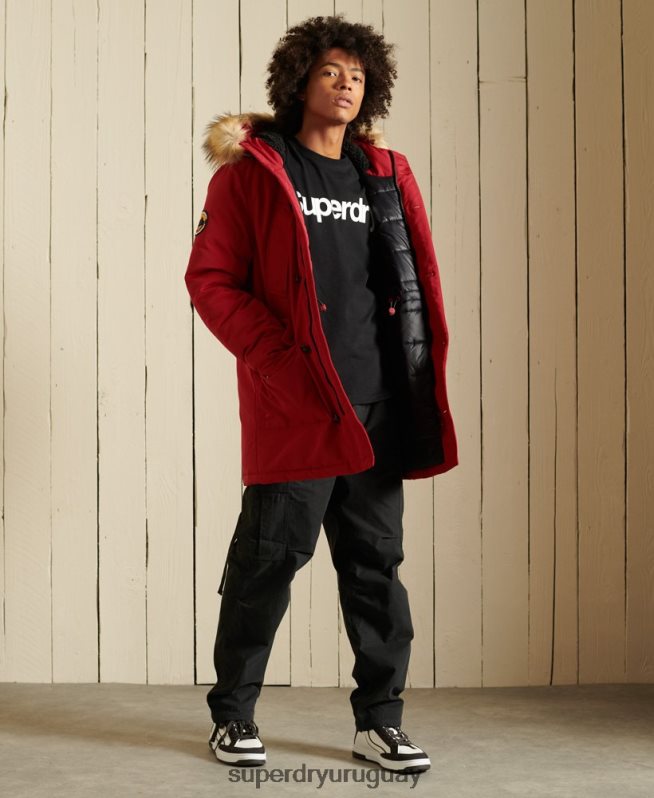 uy Superdry hombres parka everest rojo DT2N8Z4571 ropa