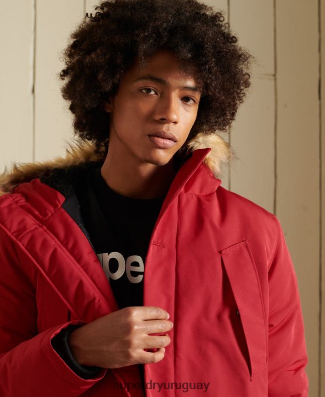 uy Superdry hombres parka everest rojo DT2N8Z4571 ropa