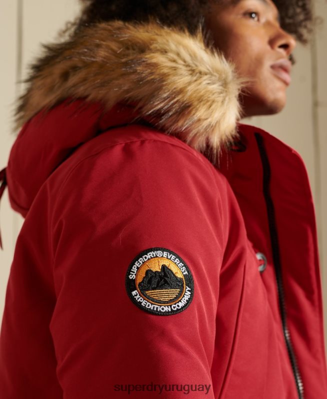 uy Superdry hombres parka everest rojo DT2N8Z4571 ropa