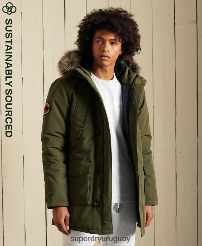uy Superdry hombres parka everest verde DT2N8Z4739 ropa
