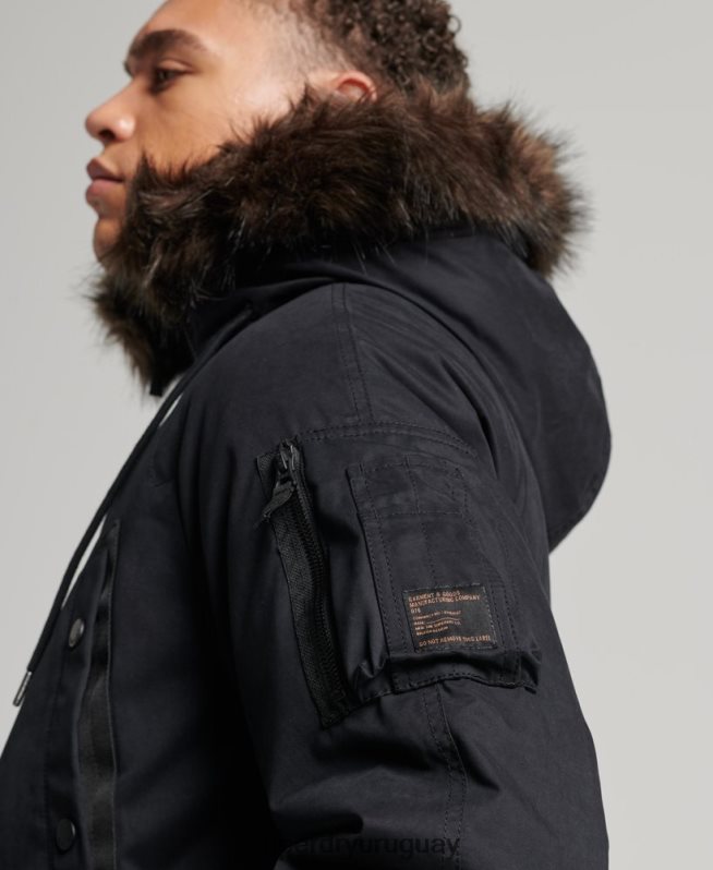 uy Superdry hombres parka original y vintage negro DT2N8Z4542 ropa