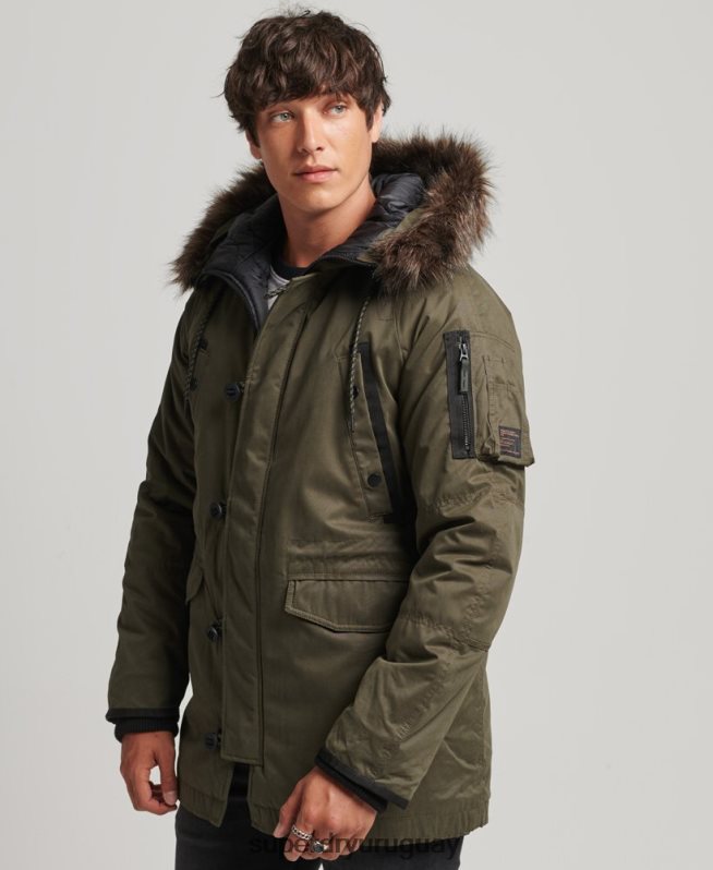 uy Superdry hombres parka original y vintage verde DT2N8Z4573 ropa