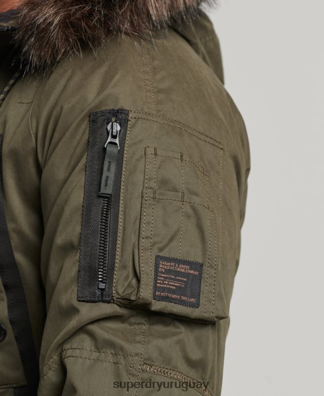 uy Superdry hombres parka original y vintage verde DT2N8Z4573 ropa