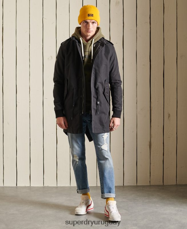uy Superdry hombres parka premium militar gris oscuro DT2N8Z4576 ropa