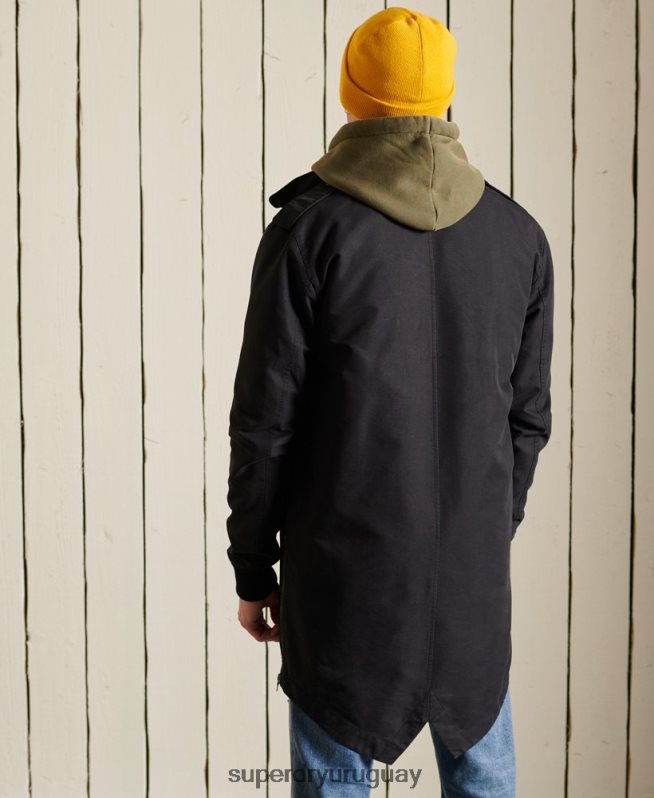 uy Superdry hombres parka premium militar gris oscuro DT2N8Z4576 ropa
